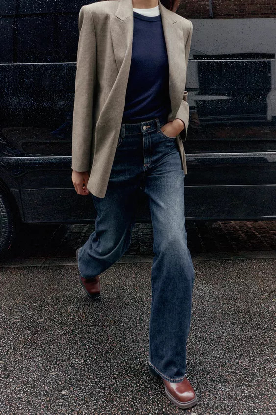 Z.04 STRAIGHT FULL LENGTH HIGH WAISTED JEANS | Zara Canada