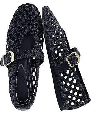 CUSHIONAIRE Wit Hand Woven Womens Flats, Comfortable Mary Jane Ballet Flat with Adjustable Buckle... | Amazon (US)