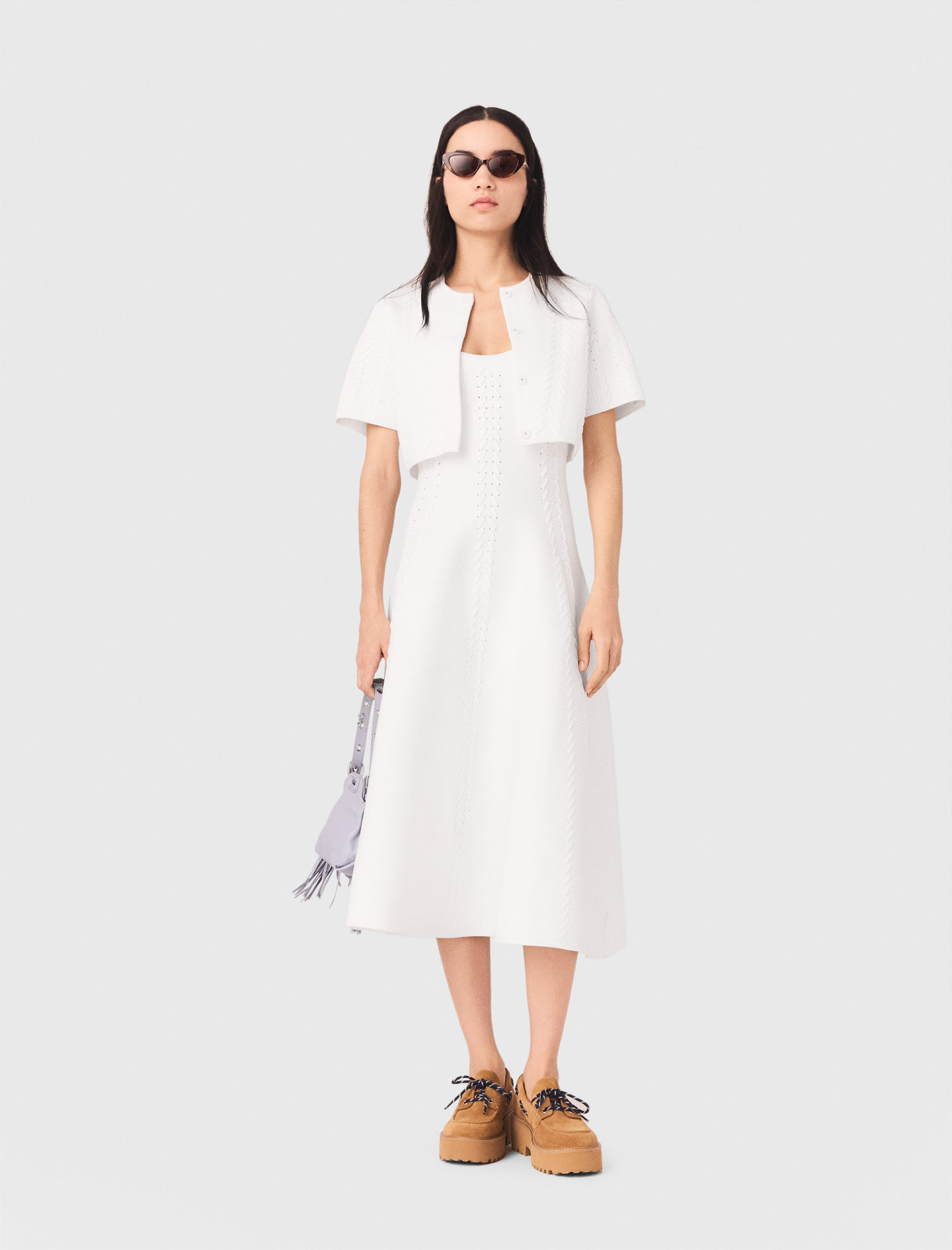 Cardigan court blanc pour femme | Maje | Maje EU