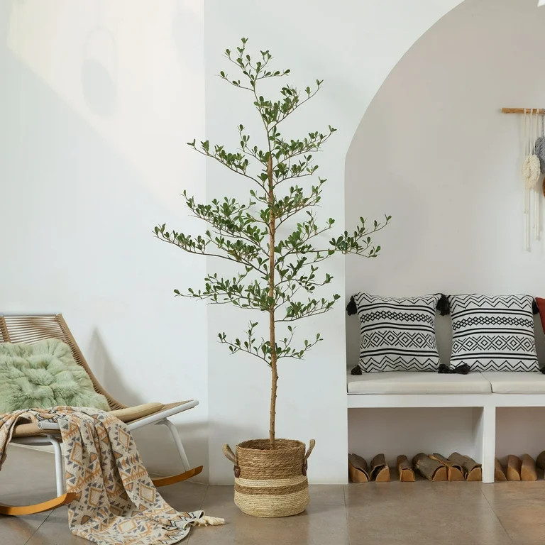 DR.Planzen 6ft Faux Black Olive Tree - Realistic Potted Artificial Tree with Natural Trunk & Silk... | Walmart (US)