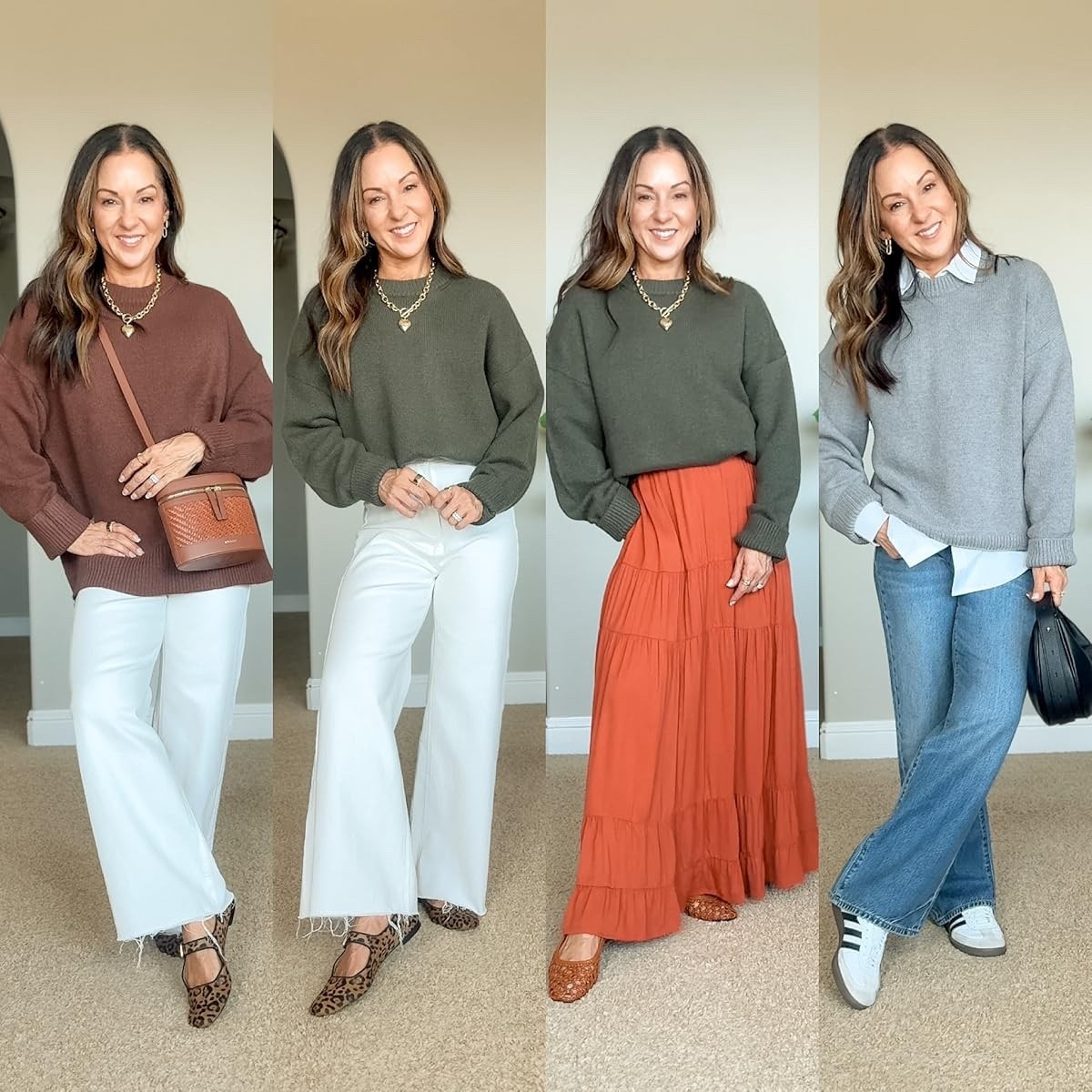 🧡 Cozy fall outfits with a cashmere blend oversized sweater. So cozy and not itchy at all!

For reference, I’m 5’ 1”, 109lbs. Wearing an XS in all except for the skirt, is a Small.



#LTKPetite #LTKSeasonal #LTKStyleTip