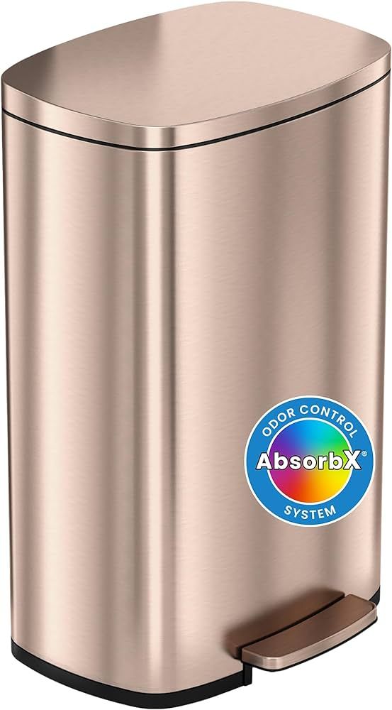iTouchless SoftStep Step Trash Can, 13 Gallon Stainless Steel with Deodorizer Filter System & Inn... | Amazon (US)