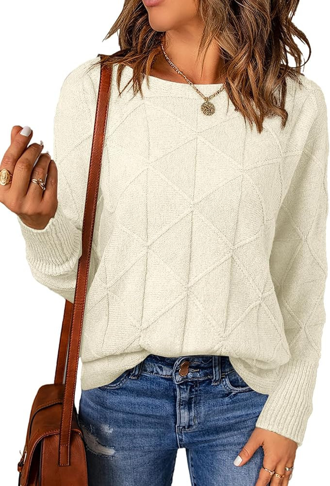 Women's Cozy Lightweight Crewneck Pullover Sweater Soft Fall Winter Sweater for Business Casual | Amazon (US)