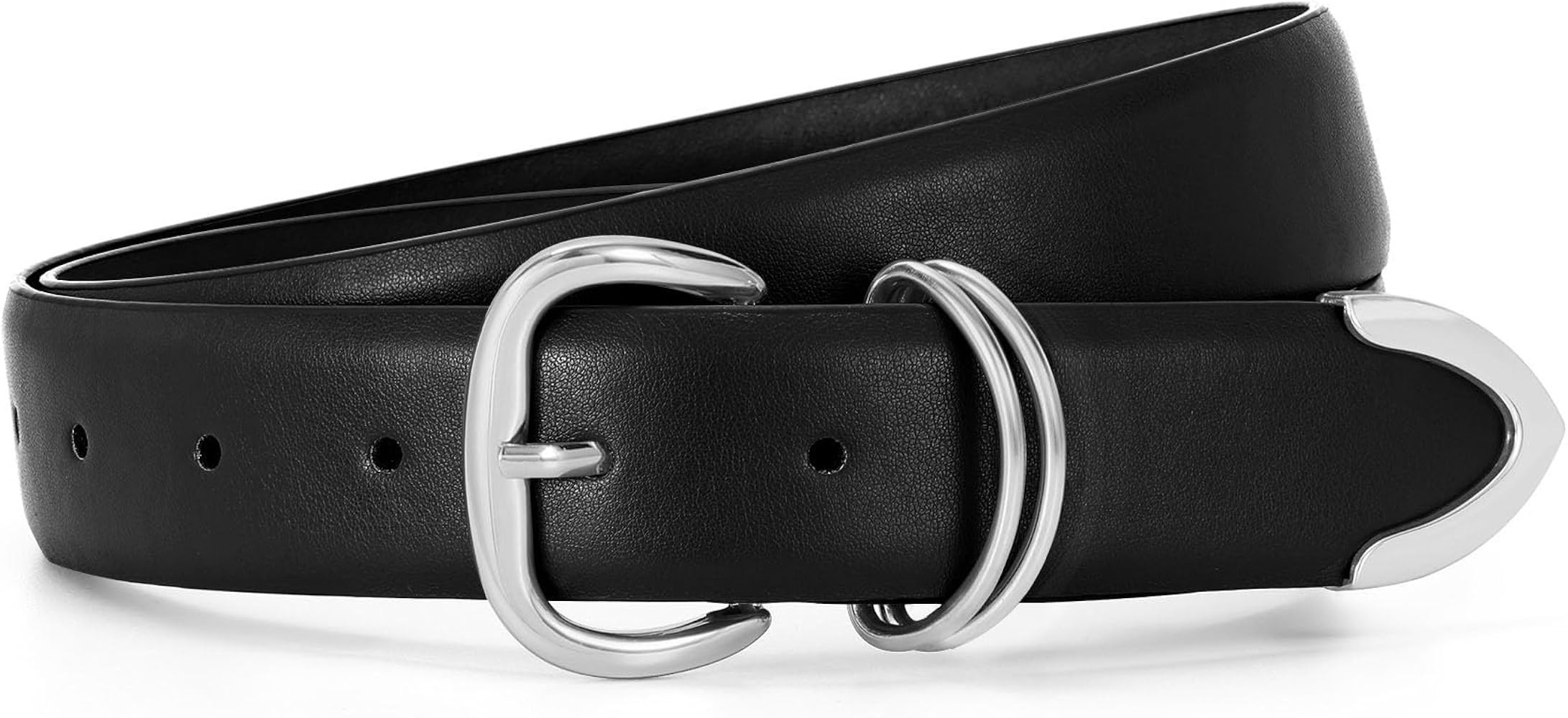 WHIPPY Women Leather Belts for Jeans Pants Dress Fashion Gold Buckle Ladies Waist Belt Casual Wom... | Amazon (US)