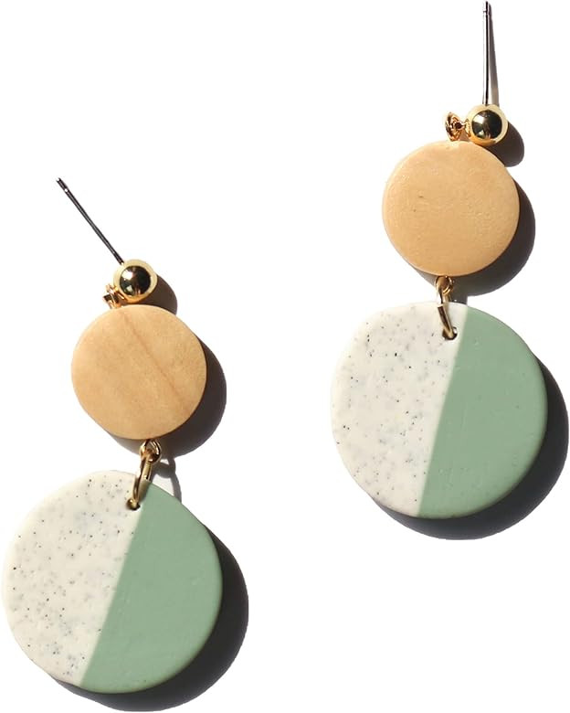 Polymer Clay Drop Dangle Cute Earrings for Women,Lavy Chsia Handmade Long Minimalist Earrings, Jewel | Amazon (US)