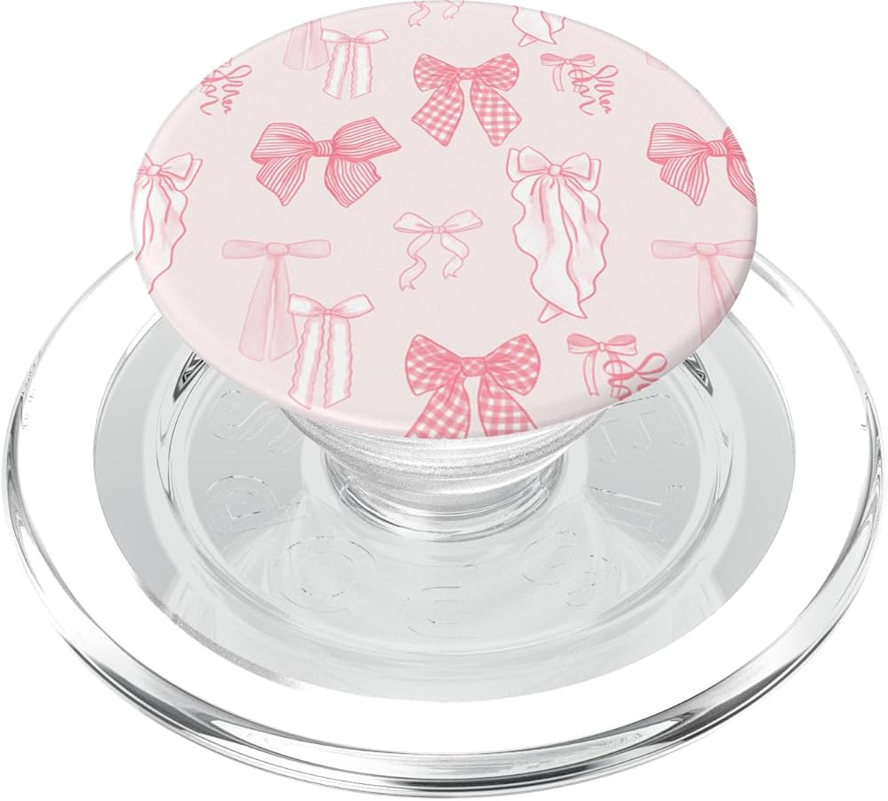 Coquette Pink Bow Pattern PopSockets MagSafe PopGrip for iPhone | Amazon (US)