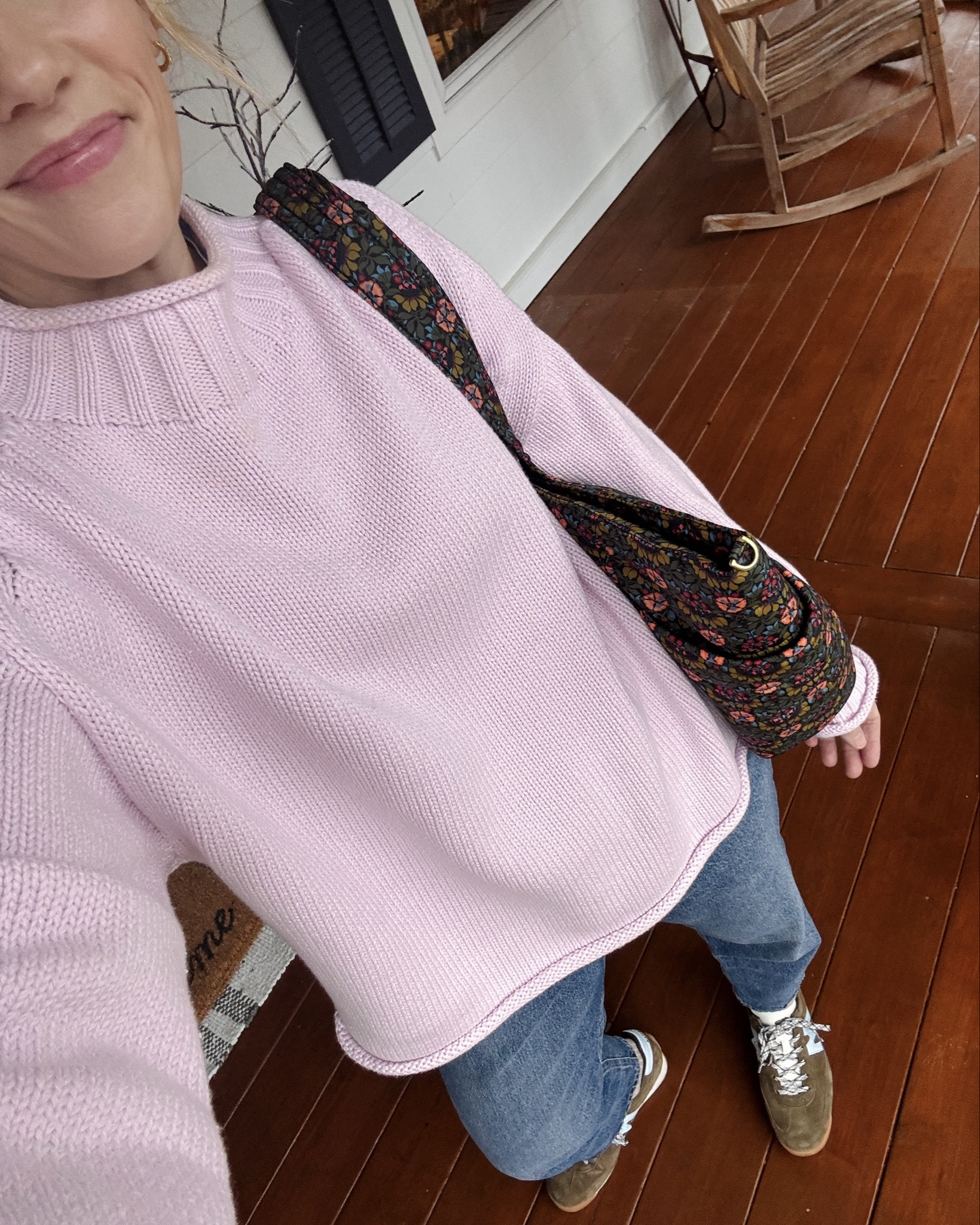 Agolde 90's crop denim jeans wearing my regular size (5'3), wash is essence ~ J.Crew rollneck sweater & Kule stripe tee wearing my regular size small ~ Clare V Le Sportif Tote bag (more colors) ~ Anthropologie x Karhu sneakers ~ neutral socks ~ EBY high waisted underwear sized up to medium ~ merit flush balm on cheeks lips in color LeBonBon ~ xo, Claire

#LTKSeasonal #LTKmomlife #LTKootd