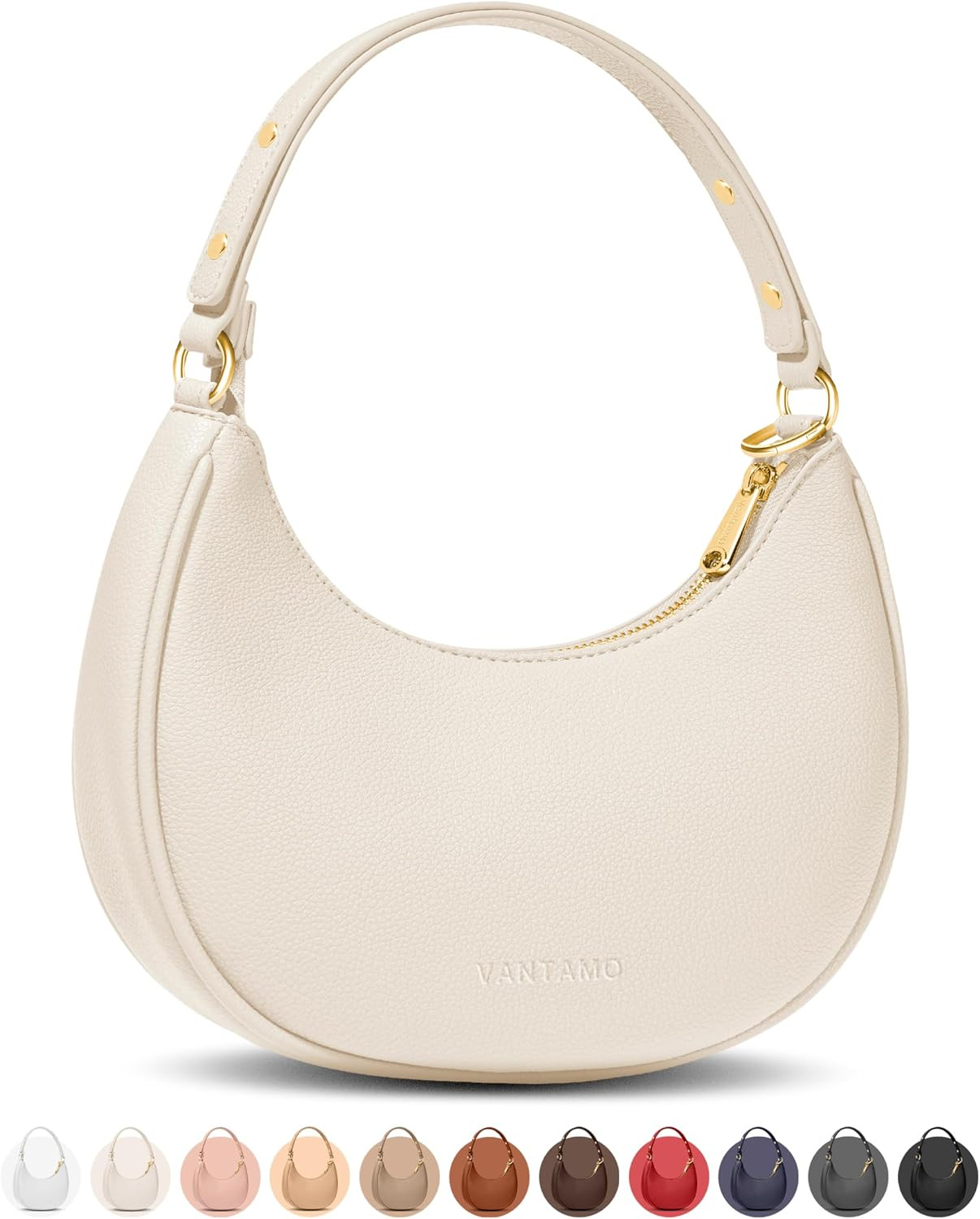 Vantamo Crescent Bags For Women with RFID Protection, Half Moon Clutch Purses for Women with Anti-Theft Clip for Extra Safety | Amazon (US)