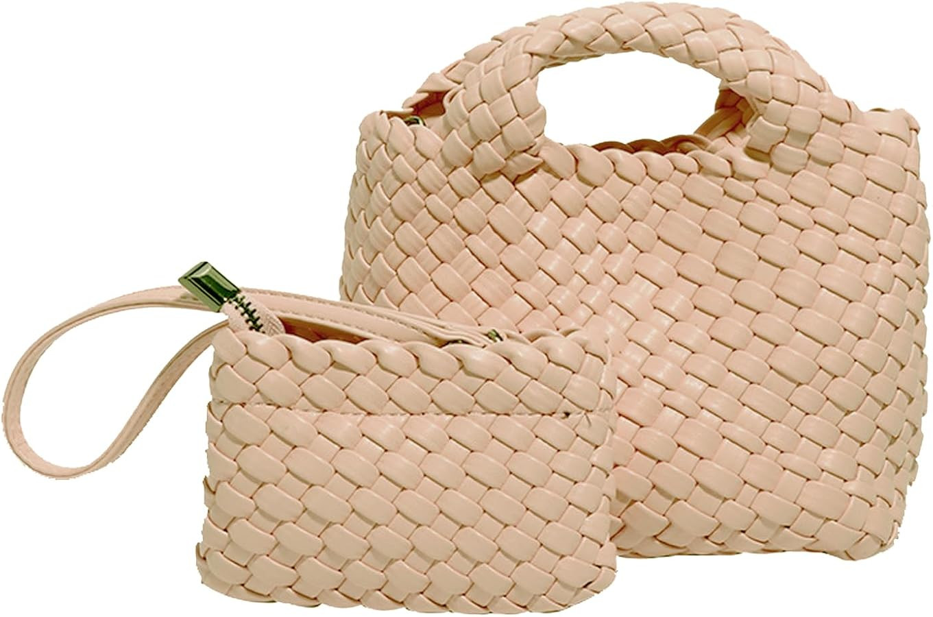 Woven Bag for Women with Coin Purse Fashion Handbag Female Shoulder Bag Foldable Chain Small Tote... | Amazon (US)