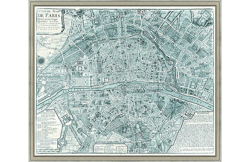 Map of Paris, Teal | One Kings Lane