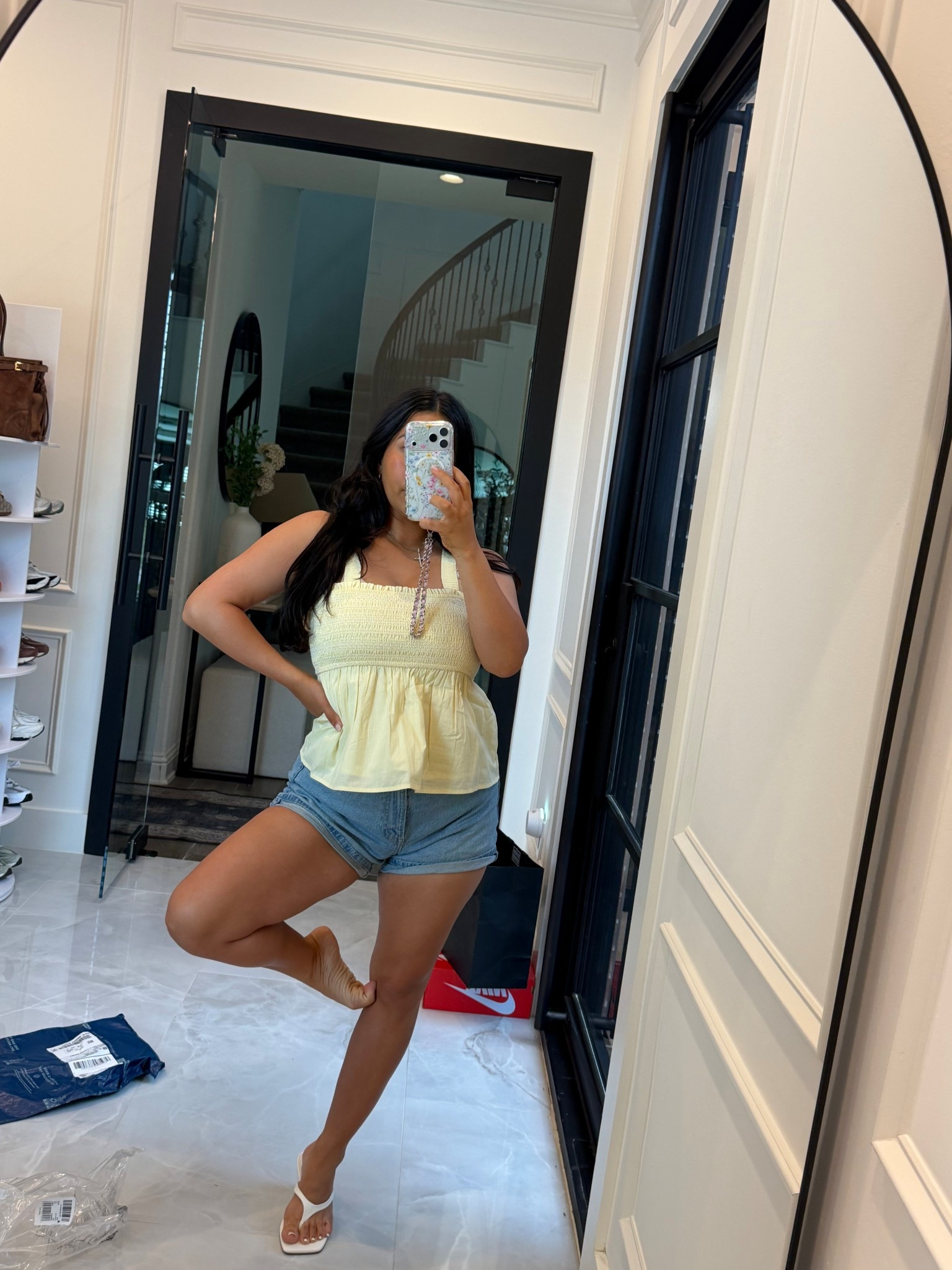 Love this top for spring (it’s convertible so you can remove the straps and make it a tube top) + my fave denim shorts and the cutest wedges! So cute and easy to throw on- also nursing friendly. Wearing XS @abercrombie 
 


Spring dress
Yellow
 Postpartum 
Mom outfit 
Spring 
Spring dress
Ootd


#ltkootd #ltkdayinmylife #ltkmothersday 

#LTKgrwm #LTKSaleAlert #LTKBaby