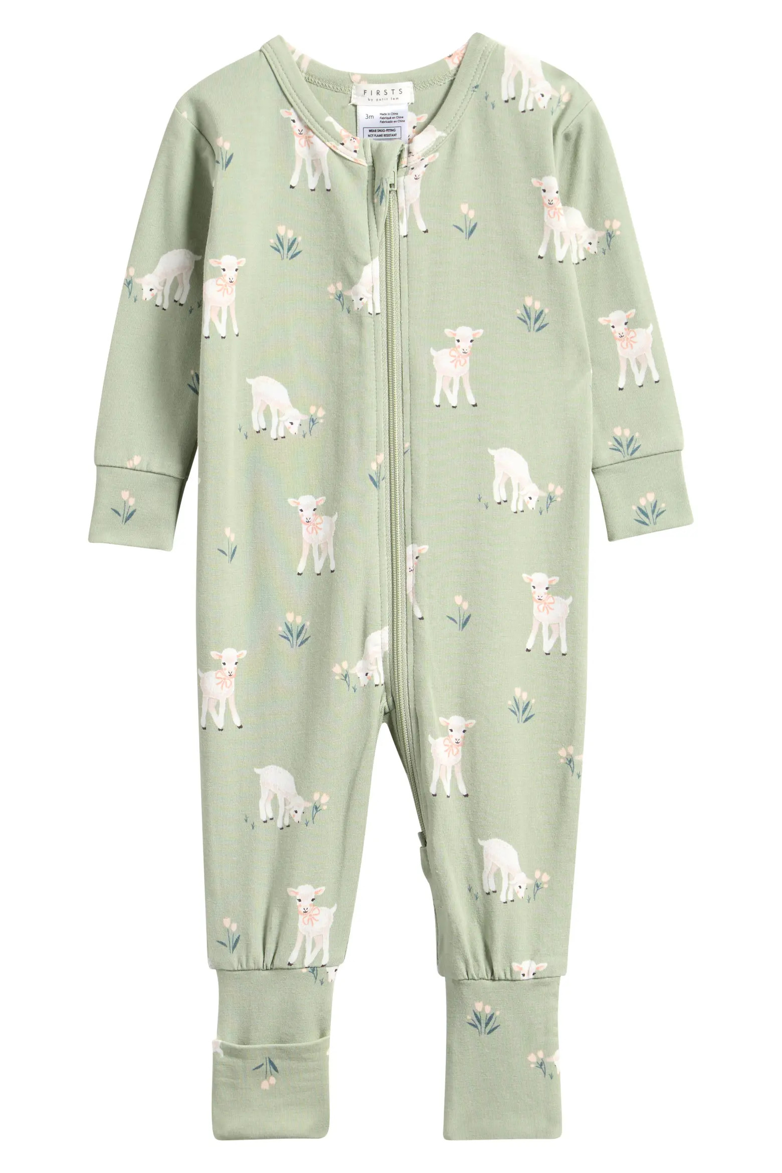Little Lambs Fitted Stretch Organic Cotton Blend Convertible Footie Pajamas (Women) | Nordstrom | Nordstrom