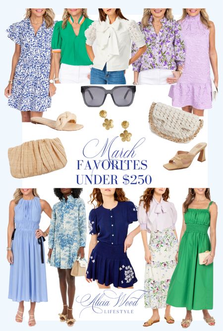 Your favorites from March all under $250!

Cream woven shoulder handbag
gold floral drop earring
natural straw clutch 
black smoke ariana sunglasses
natural raffia heel sandal by Dolce Vita 
natural joanna straw slide sandal 
misty blue toile tate dress
Amelia Lilac dress rom Avara 
Kyle dress from Avara 
Greta floral top from Avara
Cartolina LBell skirt in linen floral 
Peggy Top by Cartolina 
Patricia green top by Avara 
Ester Dress from Avara 
Tiffany dress in green from Avara
Margot skirt and top in linen ocean blue 

#LTKSeasonal #LTKstyletip #LTKover40