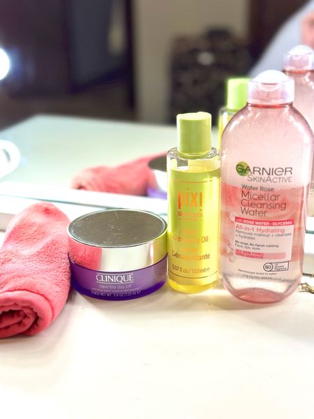 Makeup removal essentials. Makeup eraser cloth, cleansing balm, cleansing oil, micellar water. 

#LTKbeauty