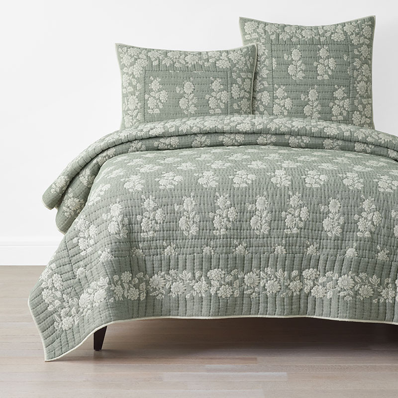 Isolde Quilt - Green, Twin/Twin XL | The Company Store