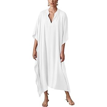 Bsubseach Women Kaftan Dresses Caftan Loungewear Maxi Dress Swimsuit Cover Up Beachwear | Amazon (US)