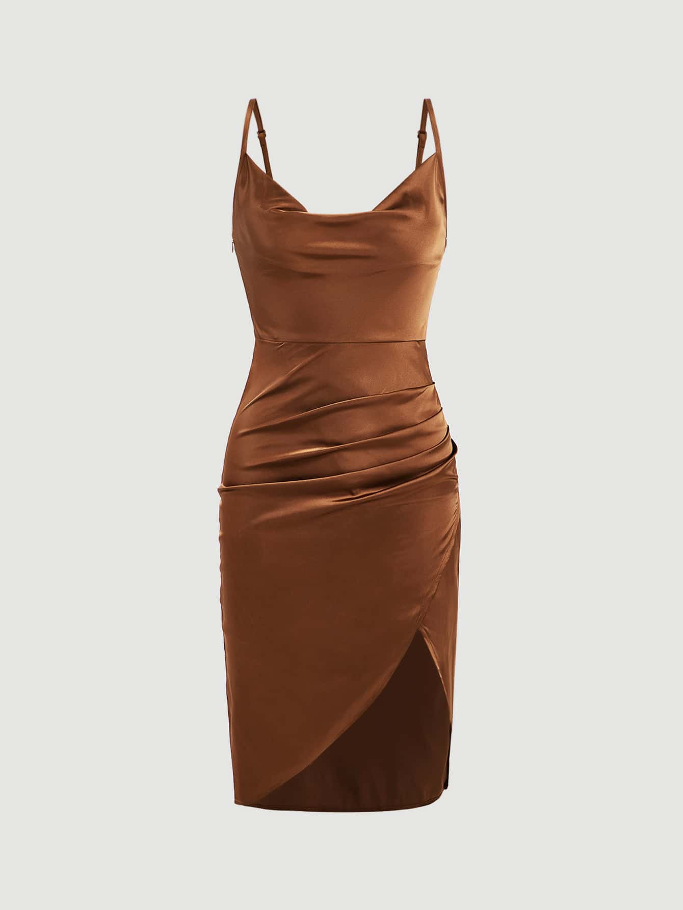 SHEIN Belle Solid Ruched Wrap Bodycon Dress | SHEIN