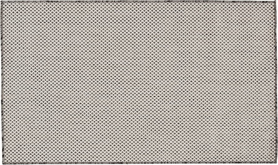 Nourison Courtyard Indoor/Outdoor Ivory Charcoal 3' x 5' Area Rug, Geometric, Easy Cleaning, Non ... | Amazon (US)