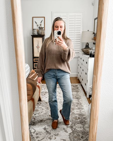 This sweater is the softest sweater ever!!!! Comes in lots of colors, wearing a medium. It’s and extra 20% off with code: SAVE20NOW and my Madewell jeans I have on are only $54 with code: SALEONSALE regularly $138!!! They’re true to size, not too much stretch 

#LTKover40 #LTKsalealert #LTKmidsize