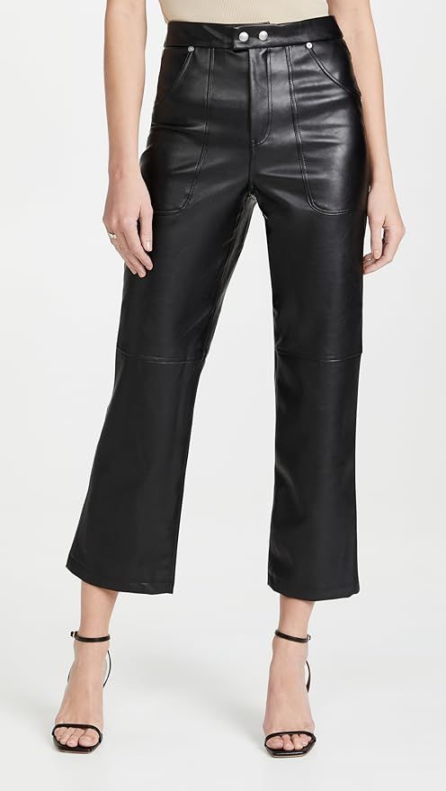 [BLANKNYC] Womens Luxury Clothing Ribcage Straight Leg Vegan Leather Pants, The Baxter Pants | Amazon (US)