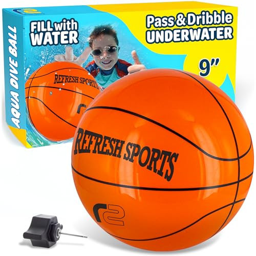 Aqua Dive Ball 9" Basketball – Underwater Pool Game for Kids All Ages – Fun Water Toy to Dribble & Shoot – Great for Outdoor Pool Parties & Summer Water Game Fun – Birthday Gift for Boys & Girls | Amazon (US)