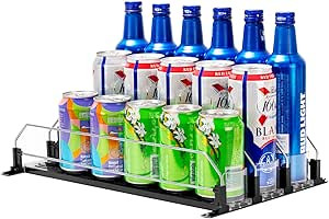 Rula Drink Organizer for Fridge, Self-Pushing Soda Can Dispenser for Refrigerator, Width Adjustab... | Amazon (US)