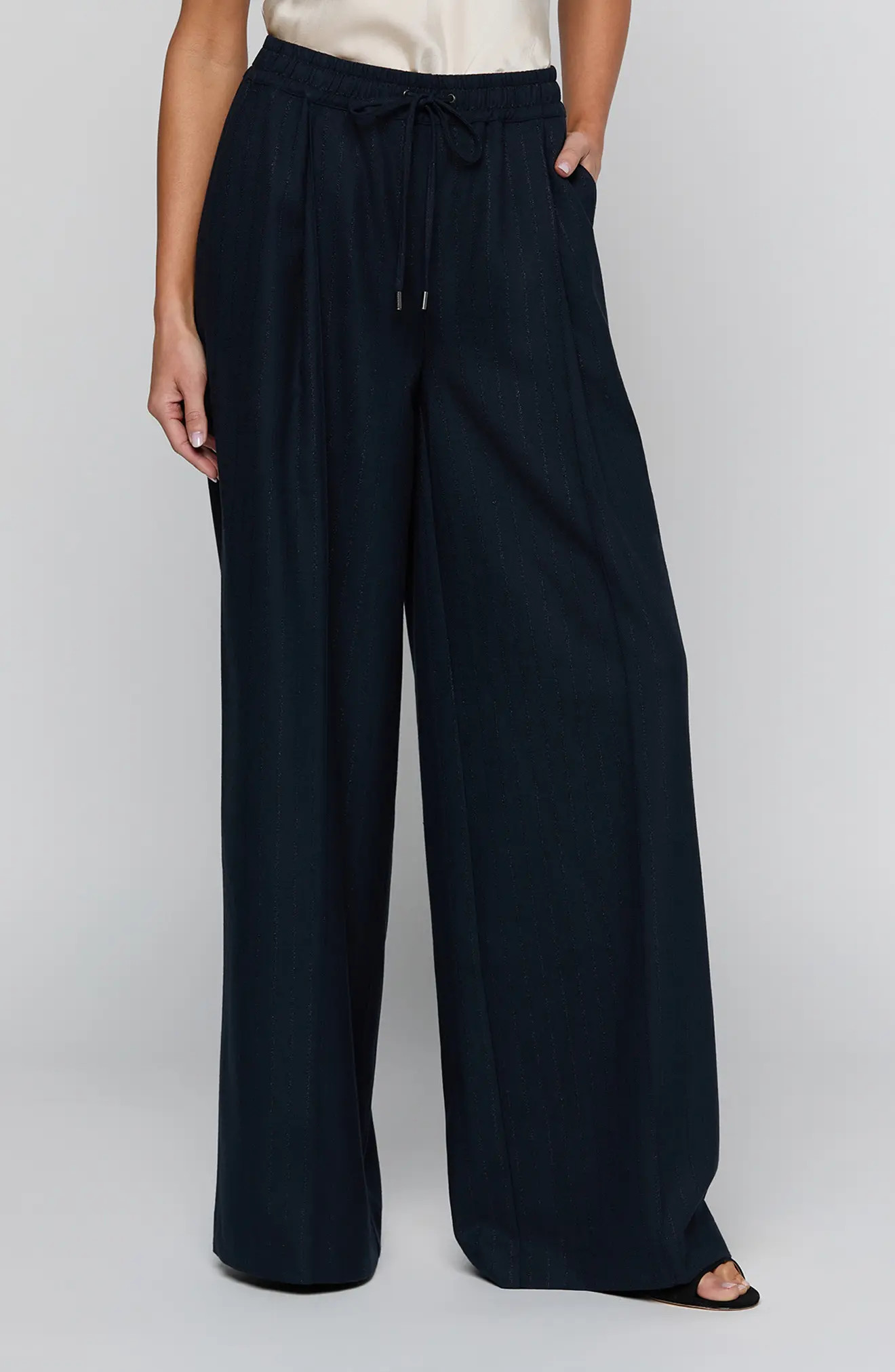 L'AGENCE Connie Pinstripe Wide Leg Trousers (Women) | Nordstrom | Nordstrom