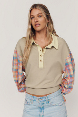 100% Cotton Mixed Knit Pullover | Anthropologie (US)