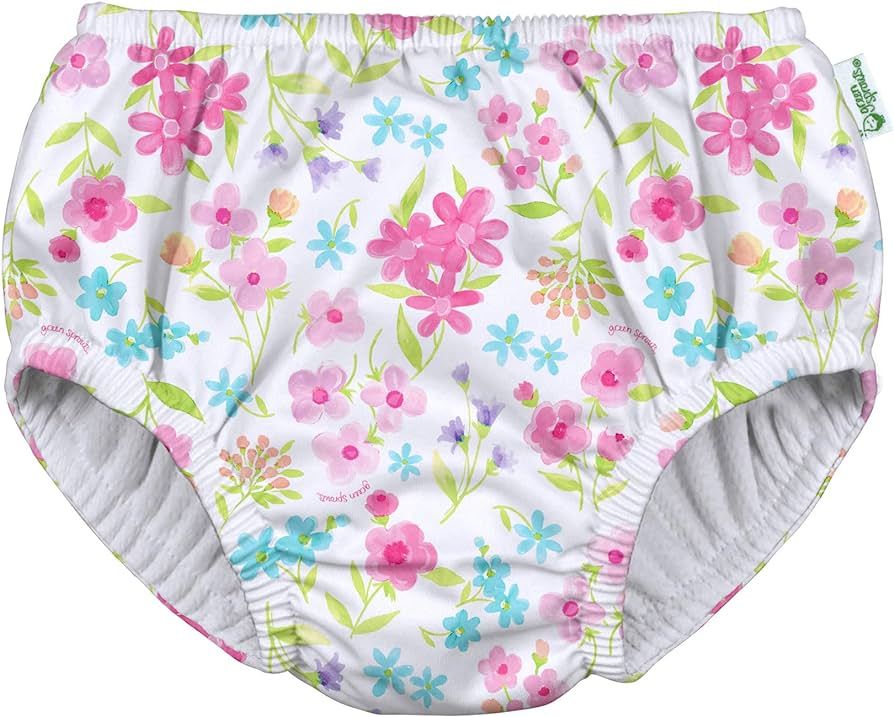 i play. by green sprouts baby girls Pull-up Reusable and Toddler Swim Diaper, White Flower Bouqet... | Amazon (US)