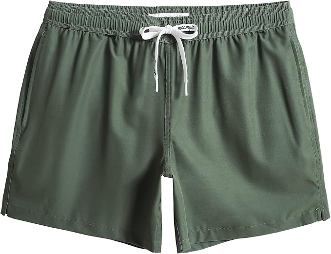 maamgic Mens Boys 80s 90s Vintage 4 Way Stretch Swim Trunks with Mesh Lining Quick Dry Swim Suits... | Amazon (US)