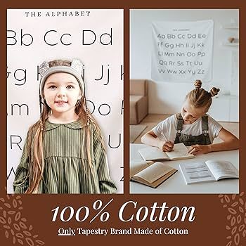 Kiavé ABC learning for toddlers, Luxurious Duck Cotton, Woven Canvas Fabric, ABC Poster for Todd... | Amazon (US)