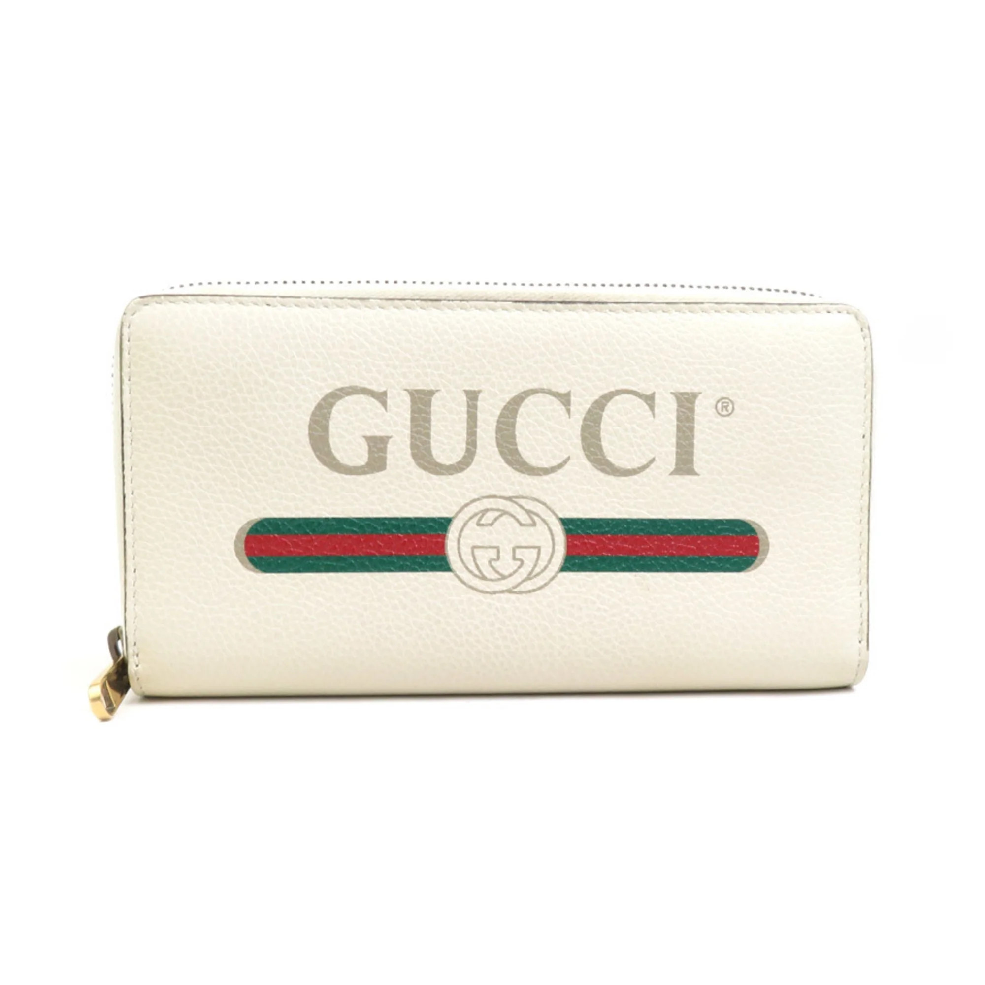 Pre-Owned GUCCI Round Long Wallet Print Leather Off-White Gold Men's Women's 496317 e58669a (Good... | Walmart (US)