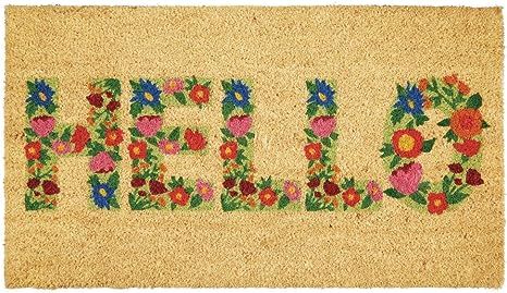 mDesign Rectangular Coir and Rubber Entryway Welcome Doormat with Natural Fibers for Indoor or Ou... | Amazon (US)