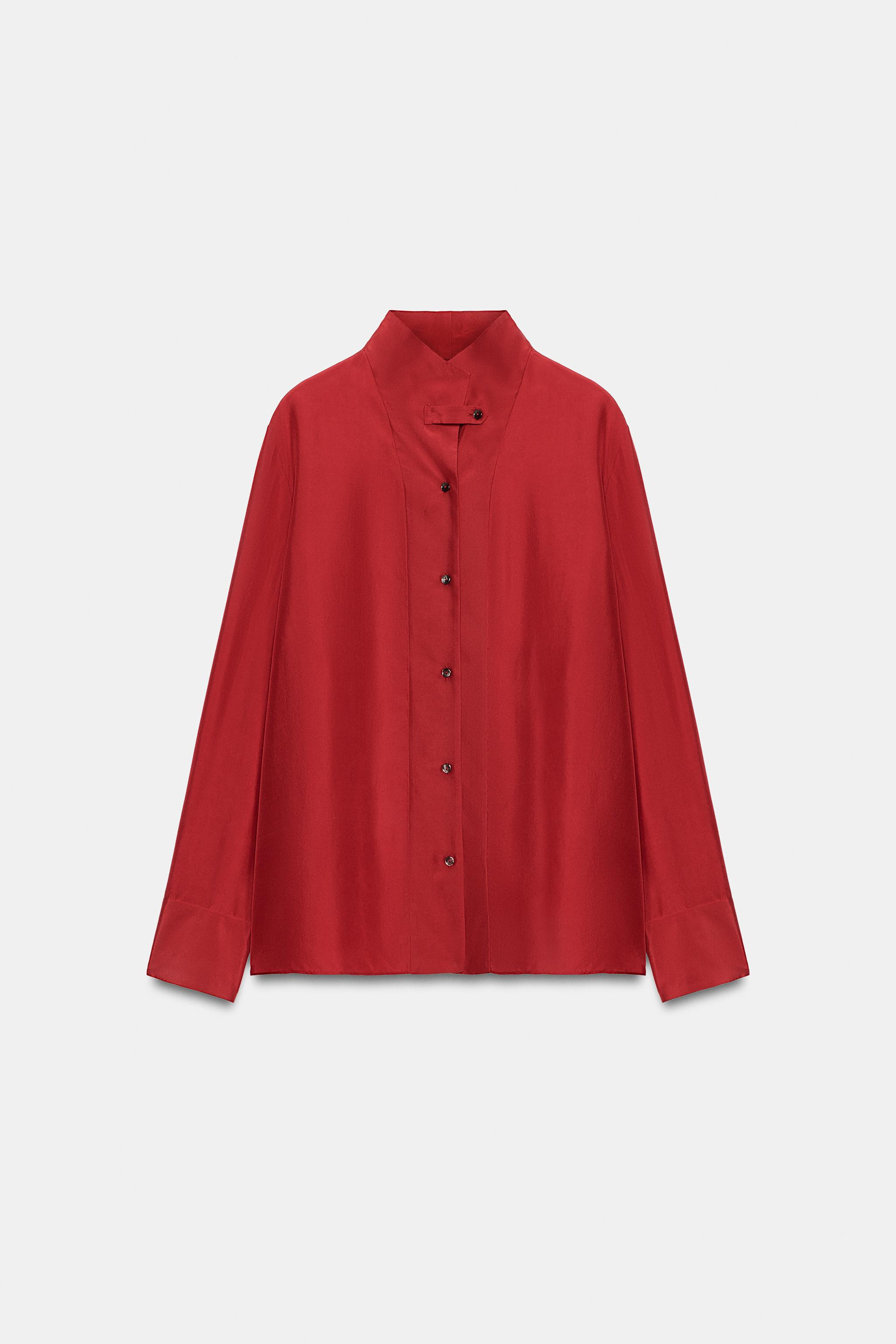 100% SILK ZW COLLECTION SHIRT | Zara US