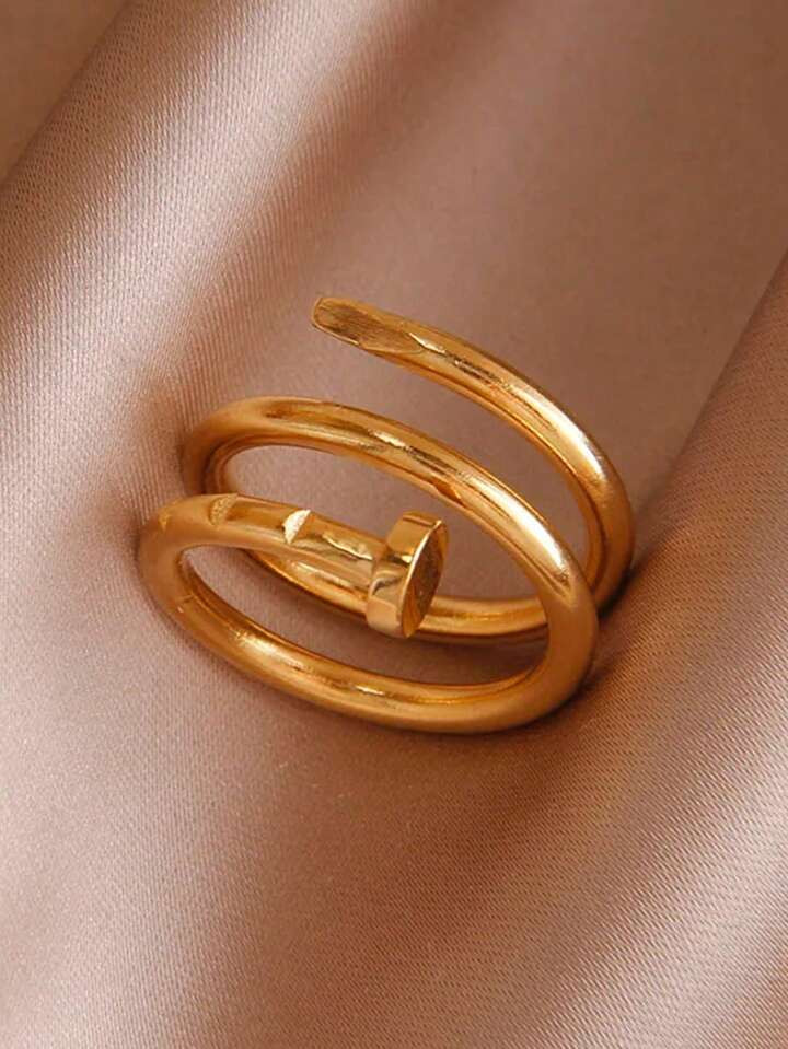 Ladies' Fashionable Curved Screws, Jewelry, Wedding Rings, Party Gifts, Accessories, Stainless St... | SHEIN