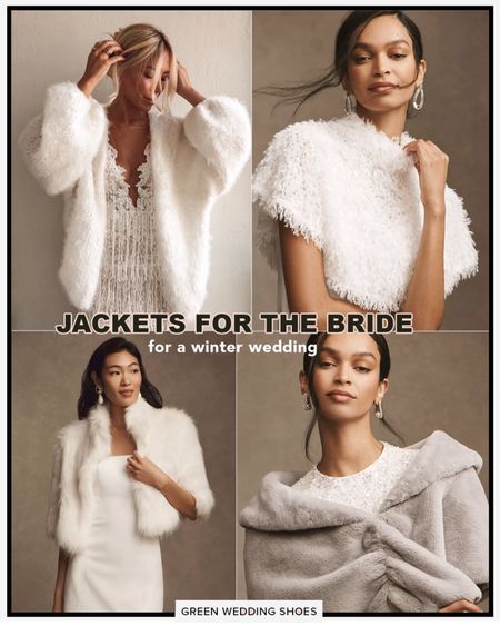 Ideas for the bride to keep warm for a winter wedding! Faux fur shrugs, cozy sweaters and more! 

#LTKwedding