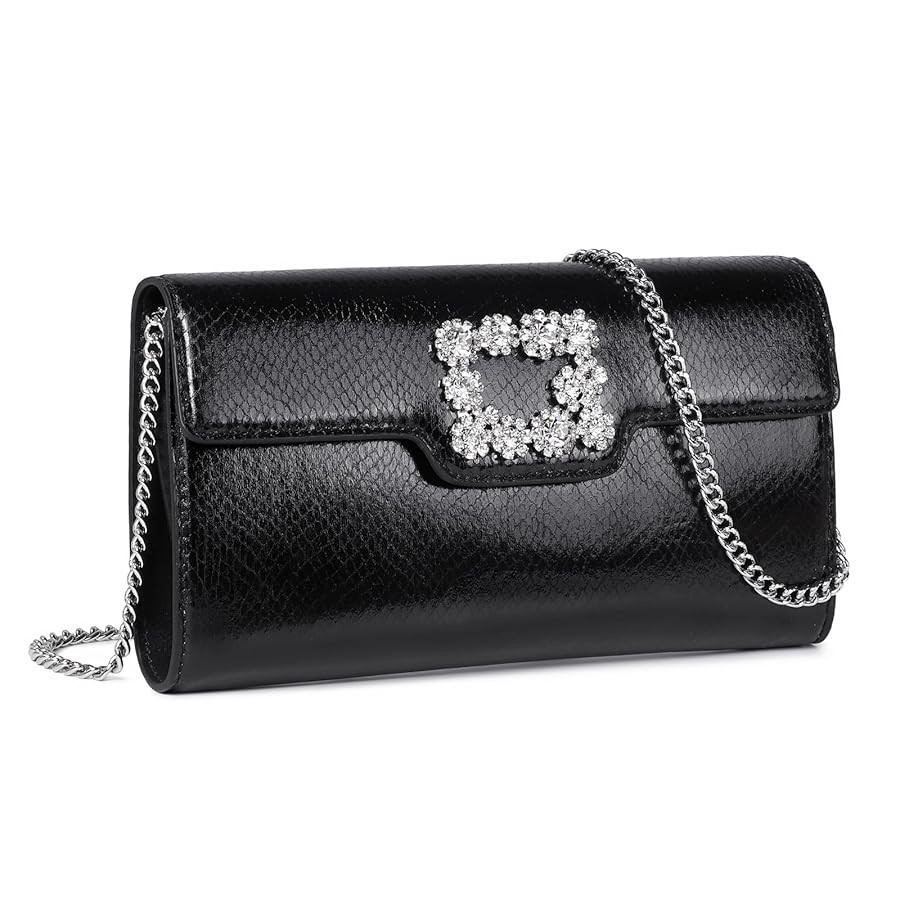 Clutch Purses for Women Dressy, Formal Evening Prom Bags Rhinestone Pu Leather Handbags for Weddi... | Amazon (US)