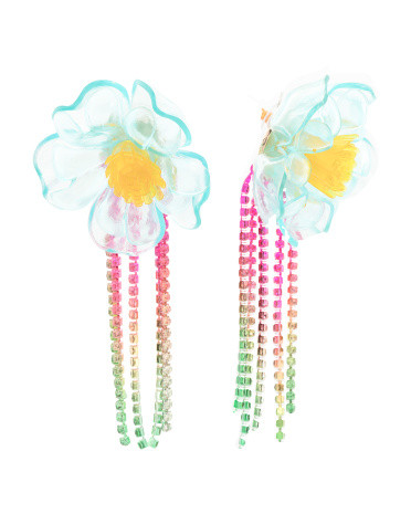 Jelly Flower Fringe Chandelier Earrings | TJ Maxx