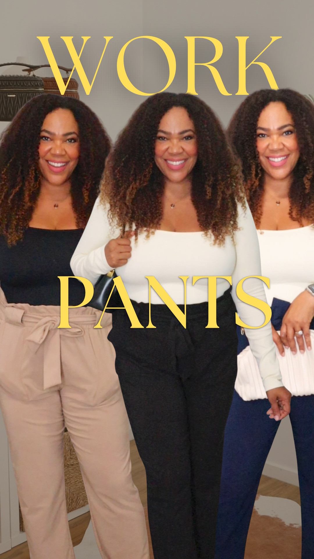 Comfy, stretchy, and cute work 👩🏾‍💻pants 😮! These are a bestseller and come in every color imaginable 🎨. They are pull on style with an elastic paper bag style waist and pockets. Wearing an xl. Wearing a large in the bodysuit. 

#LTKMidsize #LTKWorkwear #LTKOver40