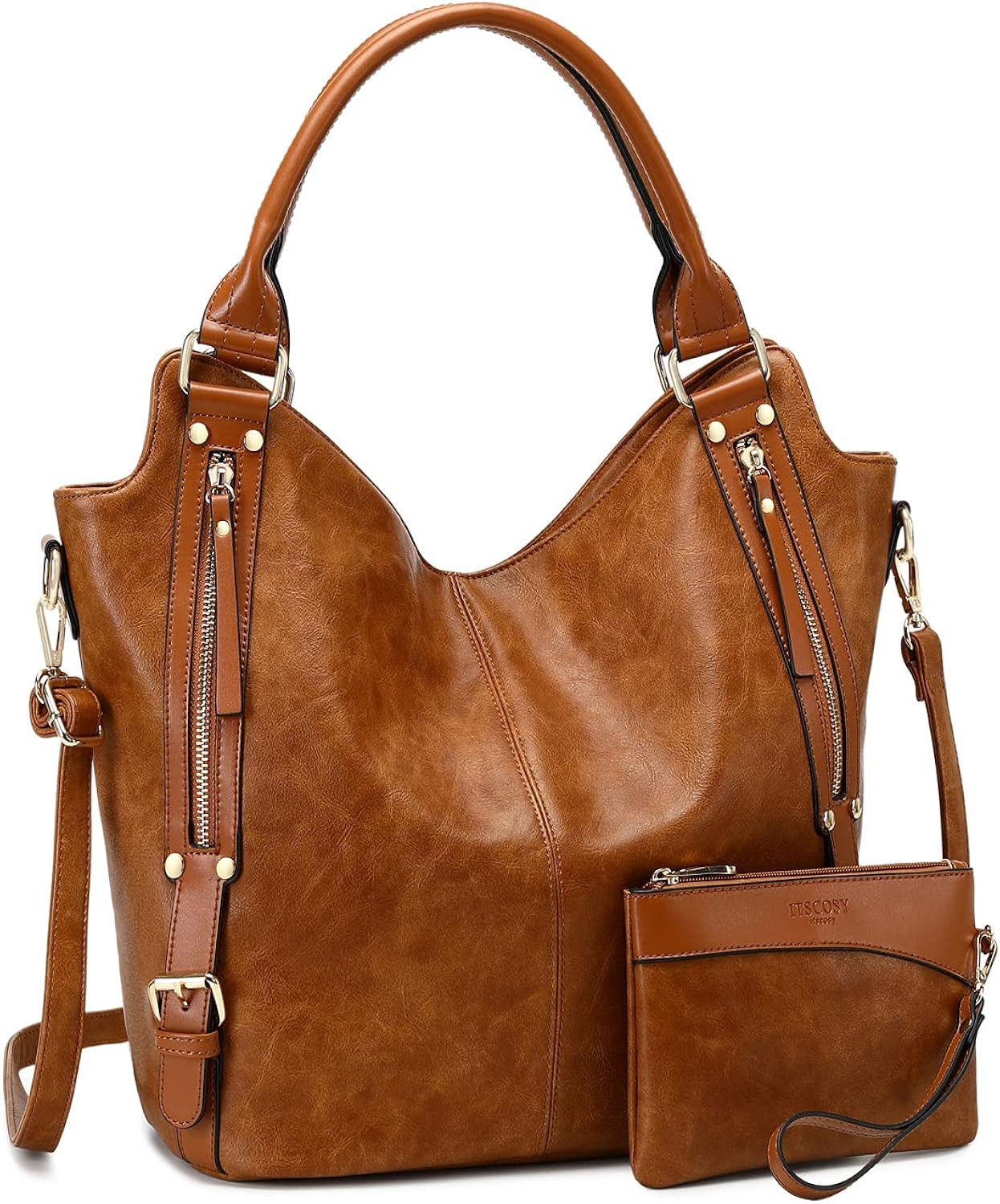 Women Tote Bag Handbags PU Leather Fashion Hobo Shoulder Bags with Adjustable Shoulder Strap | Amazon (US)