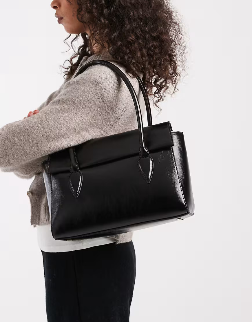 ASOS DESIGN structured shoulder bag in black | ASOS (Global)