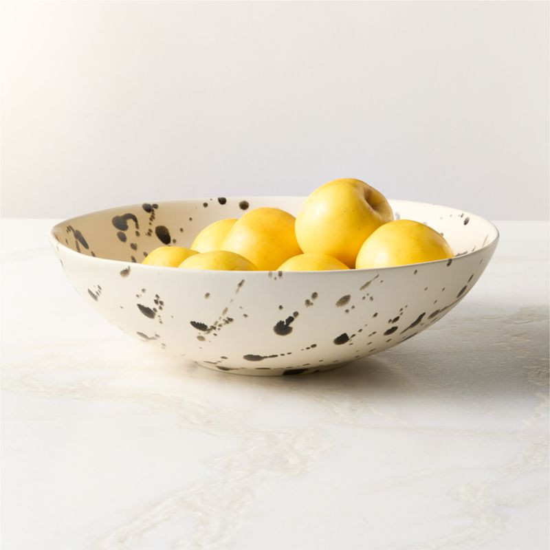 Harper Black and White Splatter Serving Bowl | CB2 | CB2