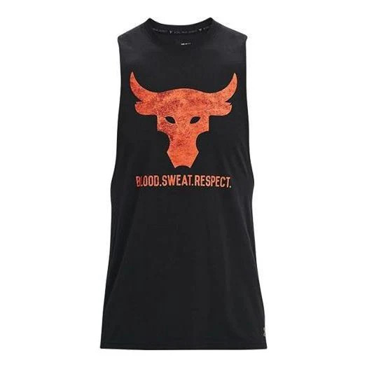 Under Armour Project Rock Brahma Bull Tank Top 'Black Orange' 1361721-001 | KICKS CREW