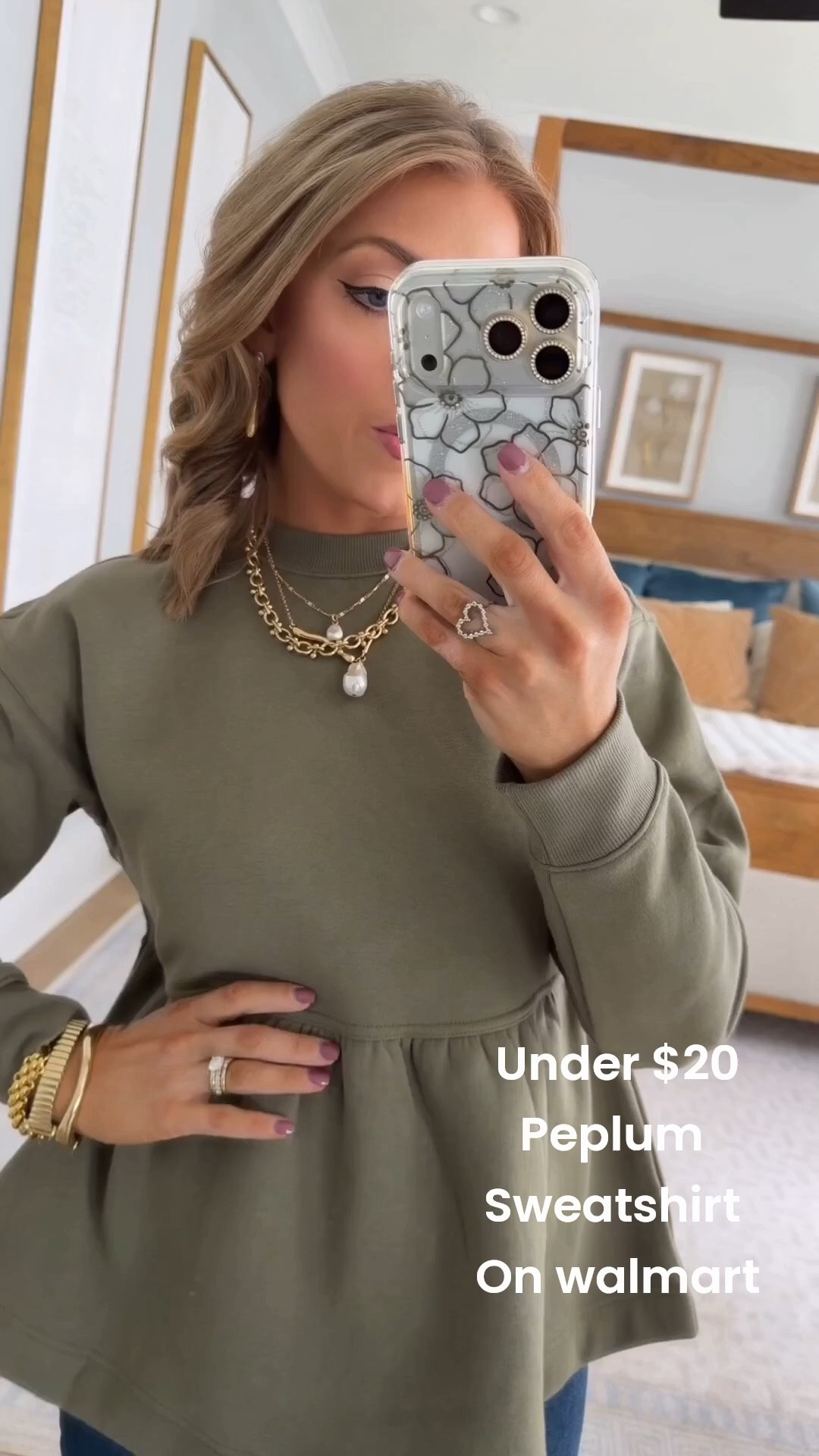 Casual Walmart fashion, but make it CUTE! 💚 This olive peplum sweatshirt is such a fun twist on an everyday basic—the relaxed sweatshirt feel with the feminine silhouette is so good! I paired it with cuffed jeans, leopard sneakers and a leopard bag for an easy mom-on-the-go outfit that still feels completely put together.

#WalmartFashion #WalmartFinds #WalmartNewArrivals #WalmartStyle #WalmartOutfit #CasualStyle #CasualOutfit #MomStyle #EverydayOutfit #AffordableFashion #LeopardPrint #WalmartJeans #OutfitInspo

#LTKootd #LTKPetite