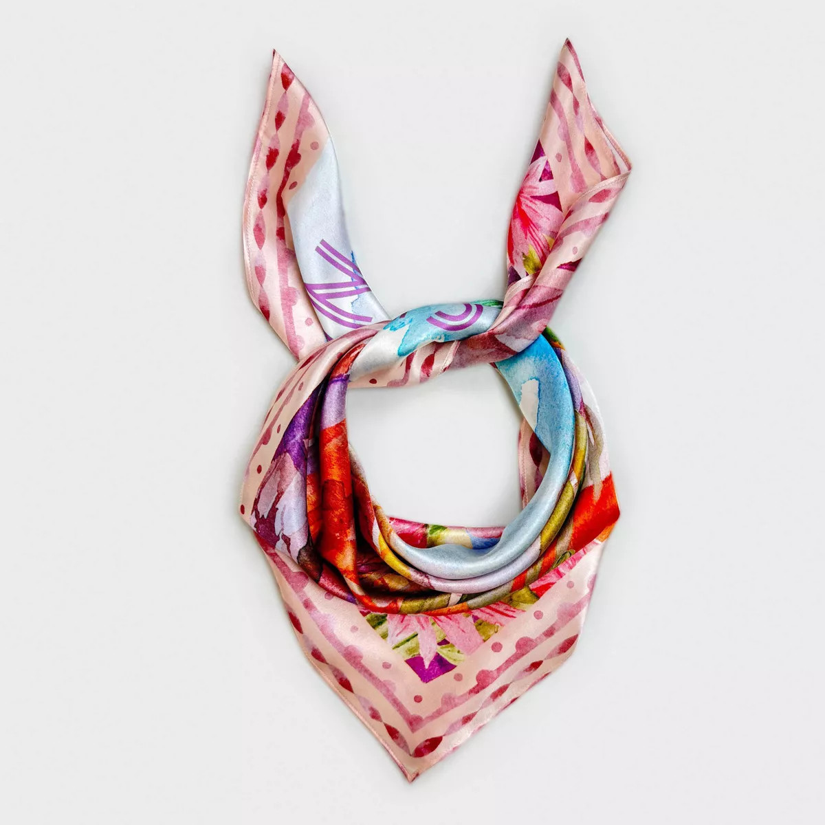 Women's 100% Pure Silk Scarf with American City Prints "Sedona" - A New Day™ Light Pink | Target