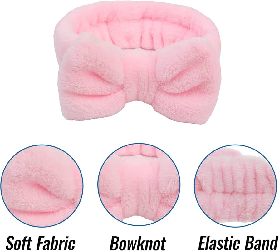 Fancylovesotio 4 Pcs Spa Headband for Washing Face Washing Wristbands and Headband Set Flannel Fl... | Amazon (US)