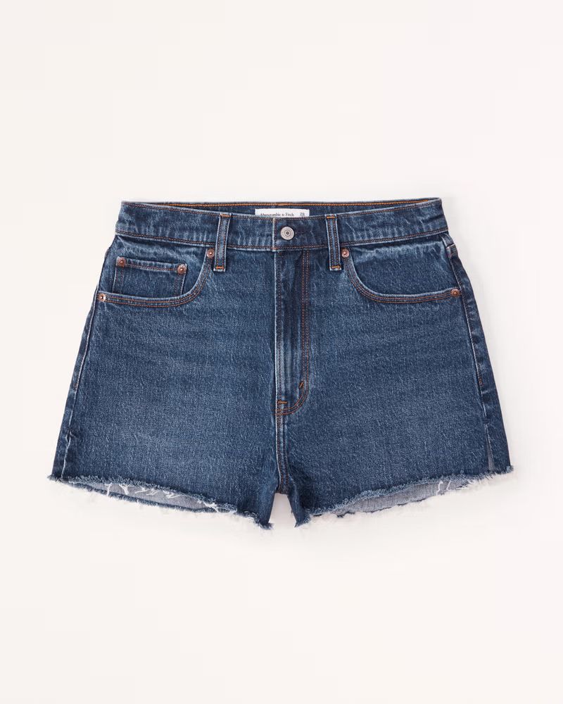 Abercrombie & Fitch Women's Curve Love High Rise Mom Short in Dark - Size 35 | Abercrombie & Fitch (US)