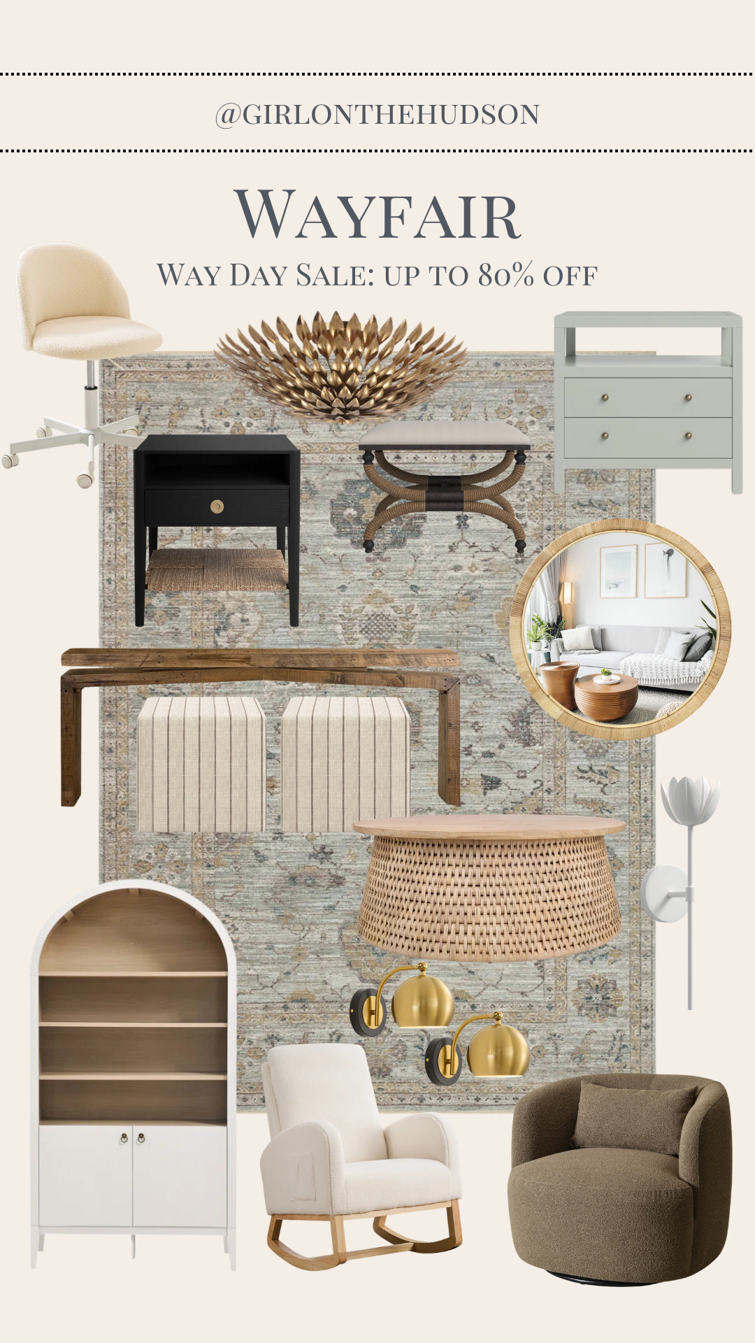 Wayfair's Way Day Sale: Up to 80% off furniture, rugs and lighting! 

bedroom furniture, living room furniture, sconce, coffee table, console, ottoman, bathroom, bedside table, nursery furniture, swivel chair, rocker, curio cabinet 

 

#LTKSeasonal #LTKHome #LTKSaleAlert