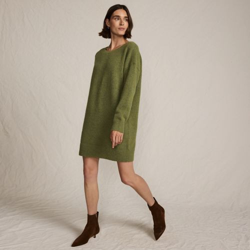 Women's Fuzzy Bow Back Mini Sweater Dress | Lands' End (US)