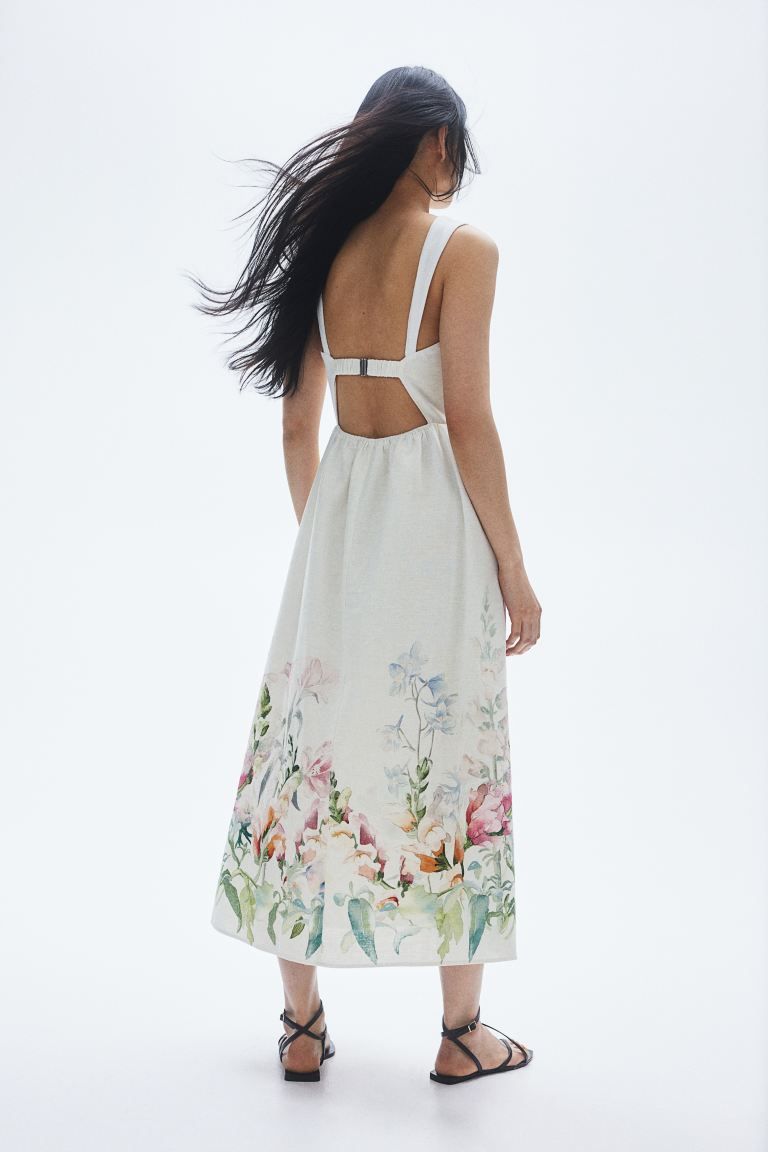 Printed linen-blend dress | H&M (UK, MY, IN, SG, PH, TW, HK)